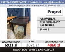 Paged - UNIWERSAL - STÓŁ ROZKŁADANY 160-460X100 (6 WKŁ)